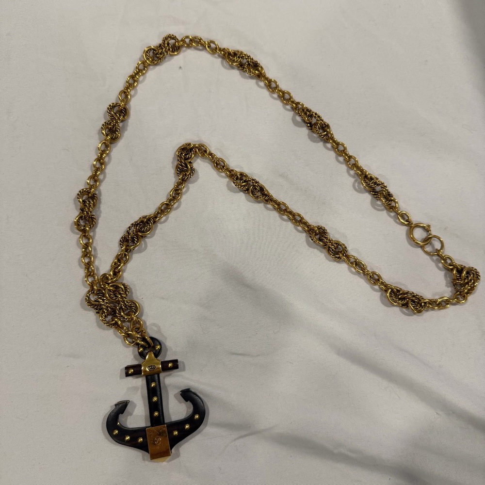 Juicy Couture Gold and Black Anchor Necklace